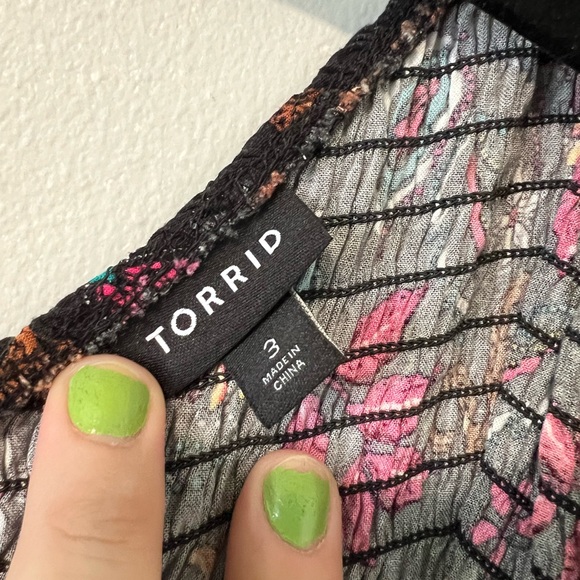 Torrid Leopard Floral Midi Challis One-Shoulder Dress - Picture 4 of 7